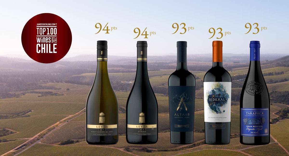 Cinco vinos de VSPT Wine Group seleccionados entre los 100 mejores vinos de Chile por James Suckling
