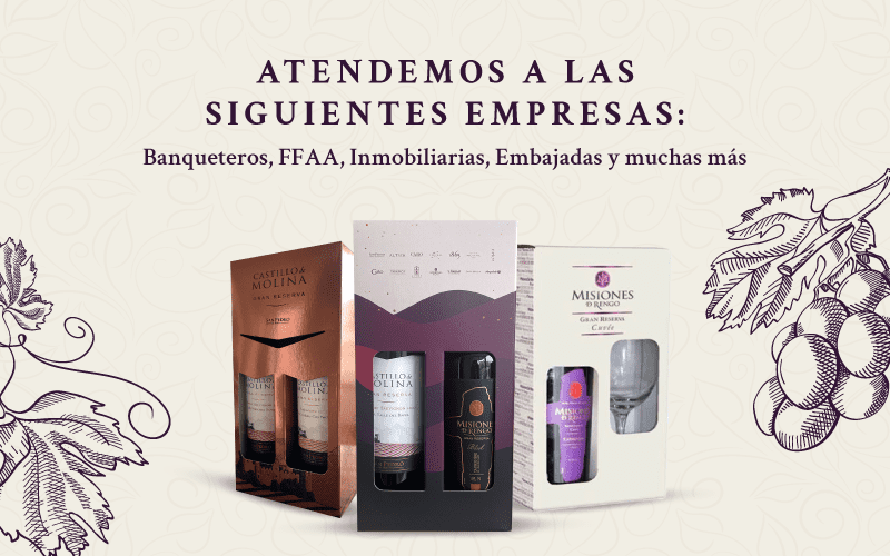 Atendemos a las siguientes empresas: Banqueteros, FF.AA, Inmobiliarias, Embajadas y muchas más